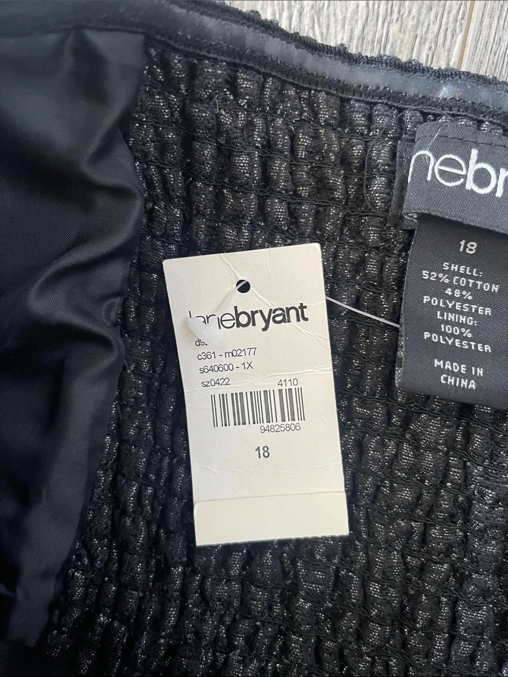 Lane Bryant Black Strapless Bow-Waist Textured Bustier Top - Picture 3 of 9